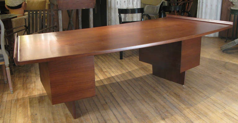 Mid-Century Modern Curved Modern Executive Desk by Harvey Probber