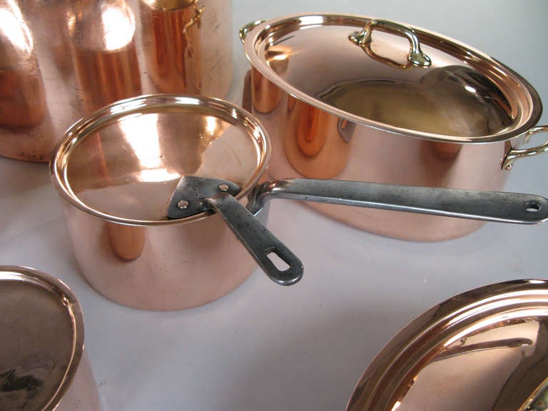 19th Century Collection of Antique French & English Copper Cookware