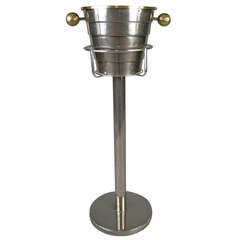 Retro Modern Champagne Bucket & Stand by Laslo for Towle