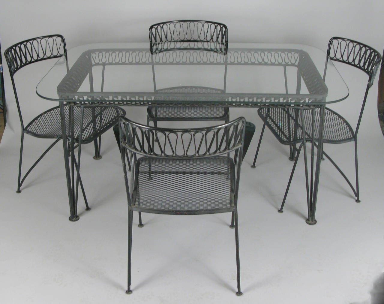 American 1950s Wrought Iron Dining Set by Tempestini for Salterini