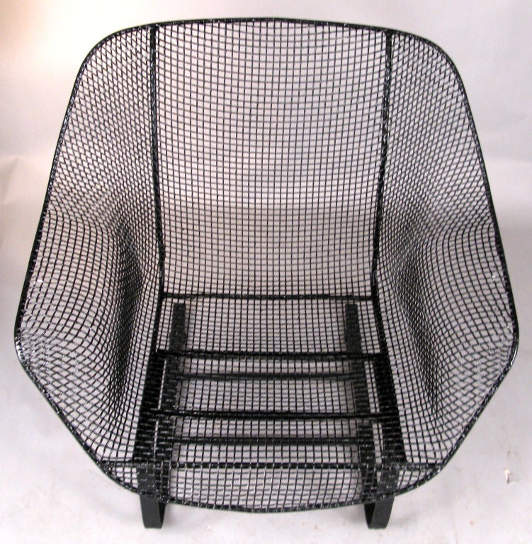 Pair of Vintage Mesh Spring Lounge Chairs by Russell Woodard In Excellent Condition In Hudson, NY