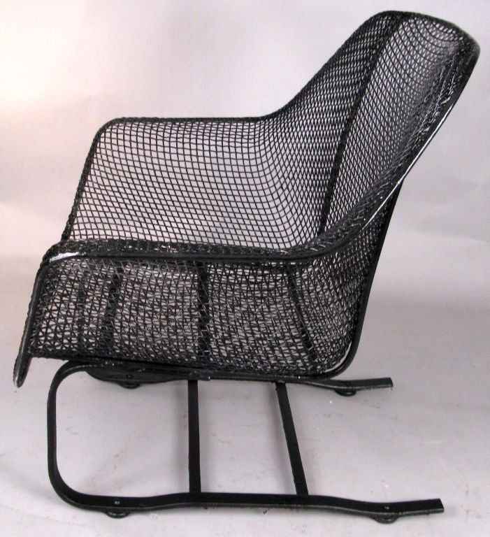 Mid-20th Century Pair of Vintage Mesh Spring Lounge Chairs by Russell Woodard
