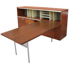 Walnut Desk & Credenza by George Nelson for Herman Miller