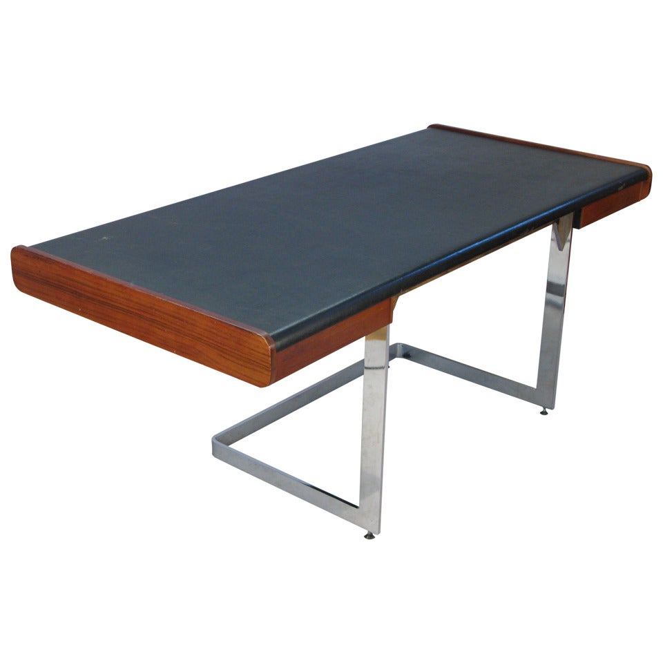 Elegant 1960
s Modern Chrome Desk by Andre Laurent