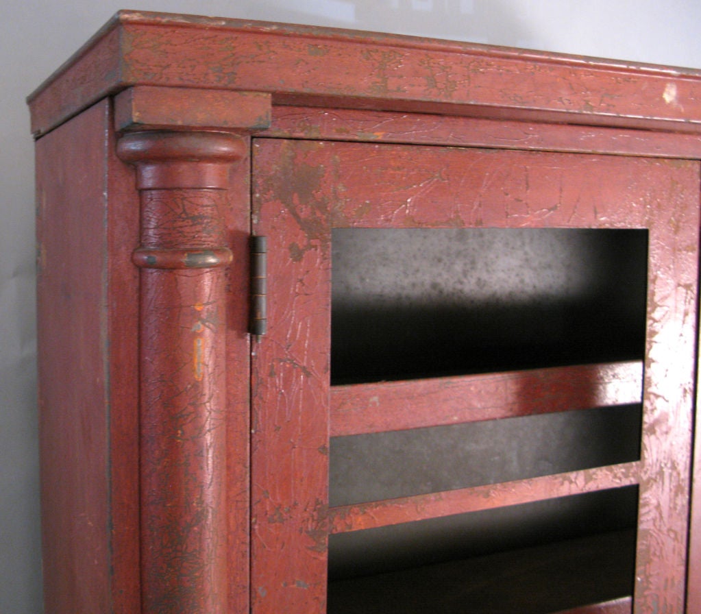Antique 19th Century Steel Ship Captain's Empire Bookcase In Good Condition In Hudson, NY