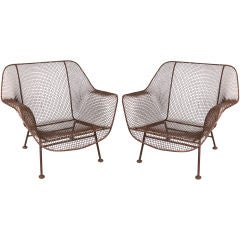 Pair of Vintage 
Sculptura
 Garden Lounge Chairs by Woodard