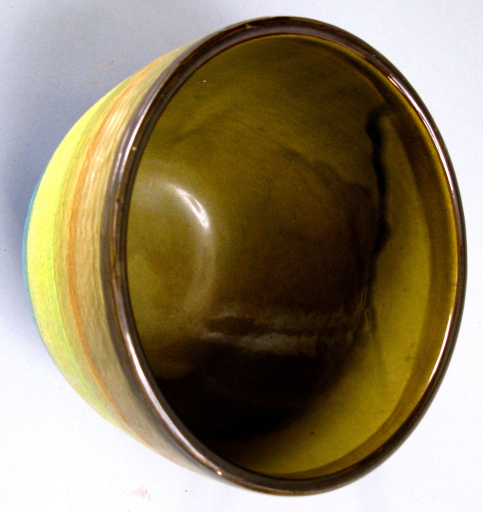 Vintage Glazed Ceramic Bowl at 1stdibs