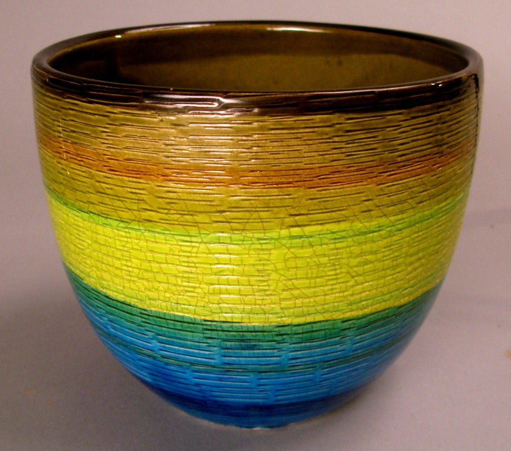 Vintage Glazed Ceramic Bowl at 1stdibs