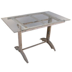 Antique Industrial Cast Iron Table 11