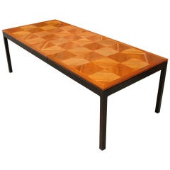Vintage Walnut Parquet Extension Dining Table by Johnson Co.