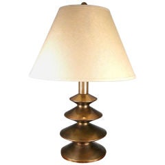 Modern Brass Disc Lamp after Giocometti by Chapman
