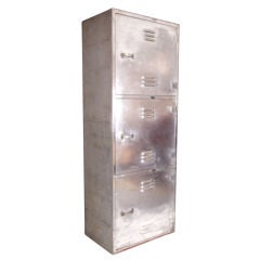 Antique Industrial Aluminum Storage Locker