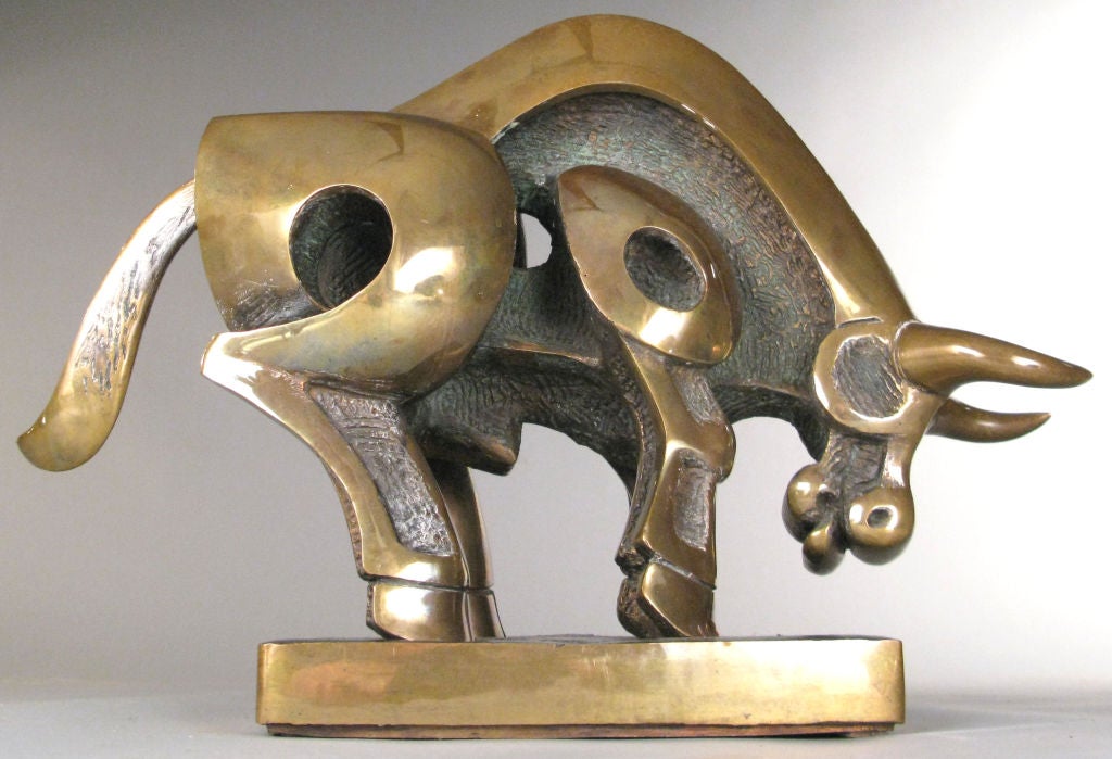 Italian 'Omaggio al Toro' in Bronze by Domenico Colanzi