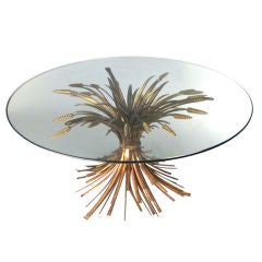 Vintage Hollywood Regency Gilt Wheat Cocktail Table