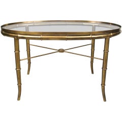 Classic Italian Brass Bamboo Cocktail Table by Mastercraft