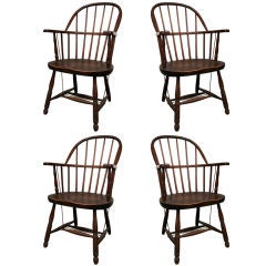 Set of Four Antique Firehouse Windsor Chairs