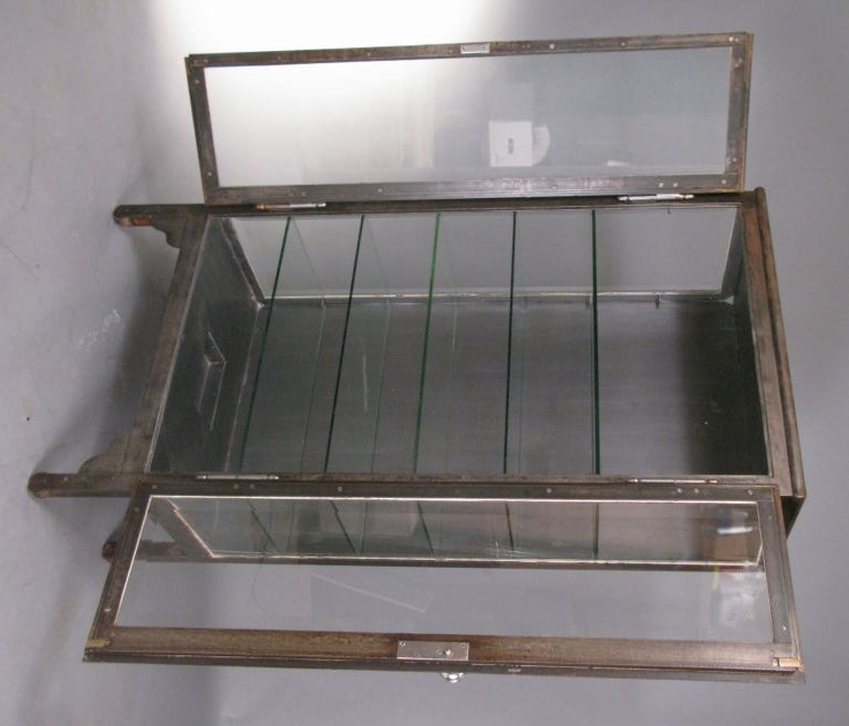 American Antique Steel & Glass Apothecary Cabinet