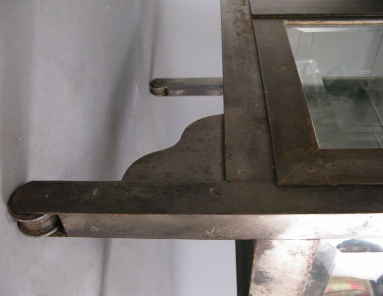 20th Century Antique Steel & Glass Apothecary Cabinet