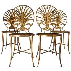 Set of Four Italian Gilt Sheaf of Wheat Chairs