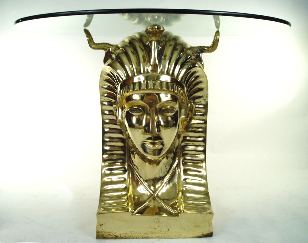 Outstanding 1970's Egyptian Table in Brass