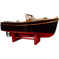 Antique Handcrafted Runabout Boat Model