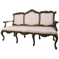 19th Century Venetian Painted & Gilded Chinoiserie Settee