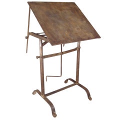 Antique Industrial Steel Adjustable Drafting Table