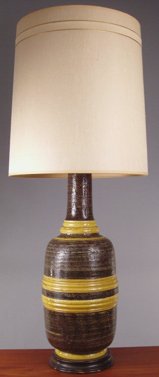 Large Italian Ceramic Glazed Lamp