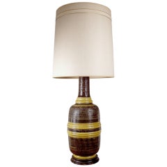 Large Italian Ceramic Glazed Lamp