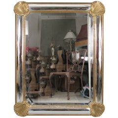 Vintage Italian Giltwood Shell Mirror by La Barge