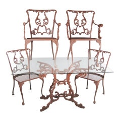 Vintage Woodard Iron Garden Table & Chairs
