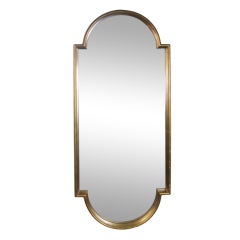 Vintage Gold Leaf Cartouche Mirror by La Barge