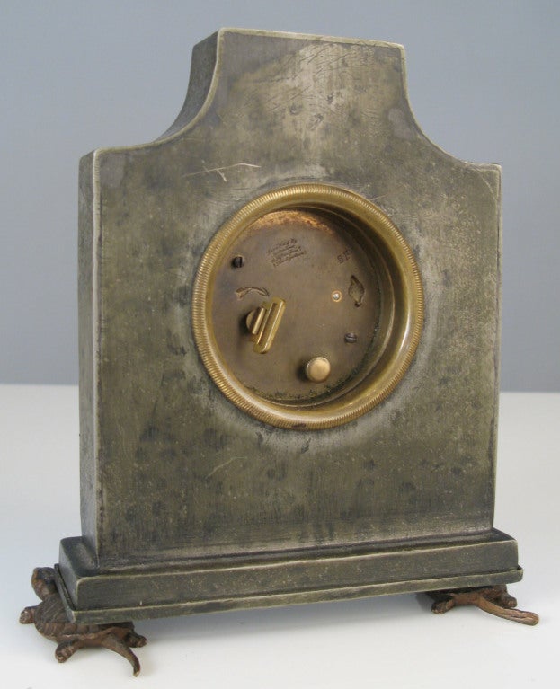 Antique Swiss Mantle Clock with Bronze Turtle Feet 1