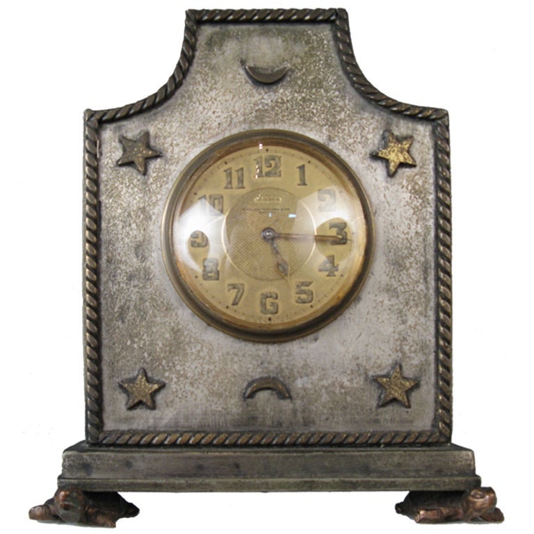 Antique Swiss Mantle Clock with Bronze Turtle Feet