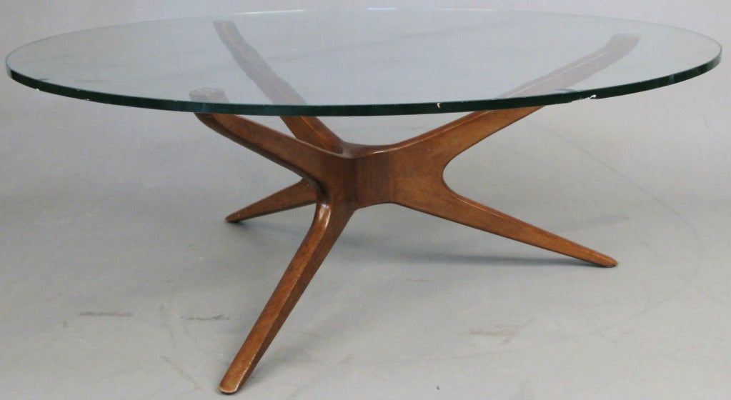 Vintage Sculpted Walnut Cocktail Table by Vladimir Kagan