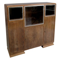 French Art Deco Rosewood & Glass Cabinet attributed to Dominique