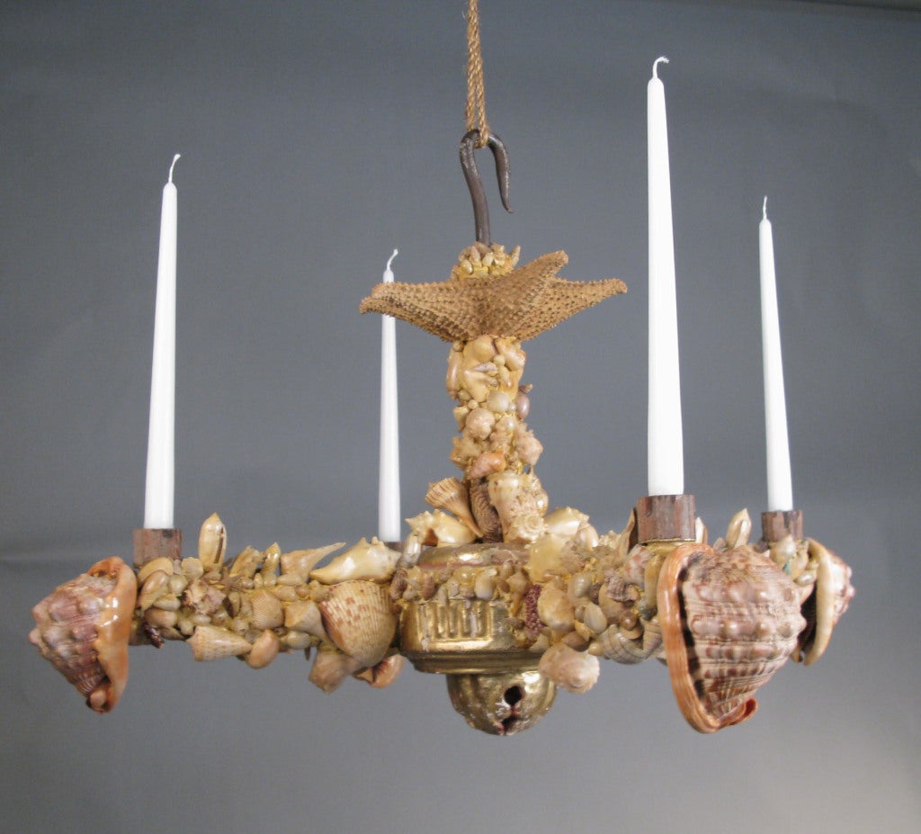 Charming 19th Century French Seashell Chandelier 5