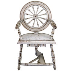 Antique Decorative Spinning Wheel Chair