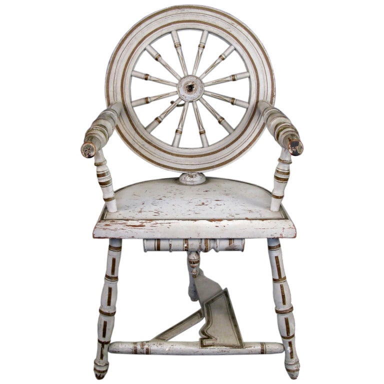 Antique Decorative Spinning Wheel Chair