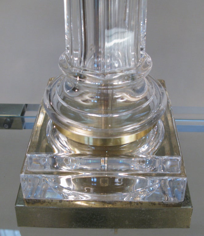 Glass Neoclassic Column Lamps by Chapman 1