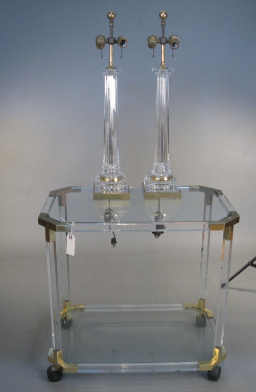 Glass Neoclassic Column Lamps by Chapman 2