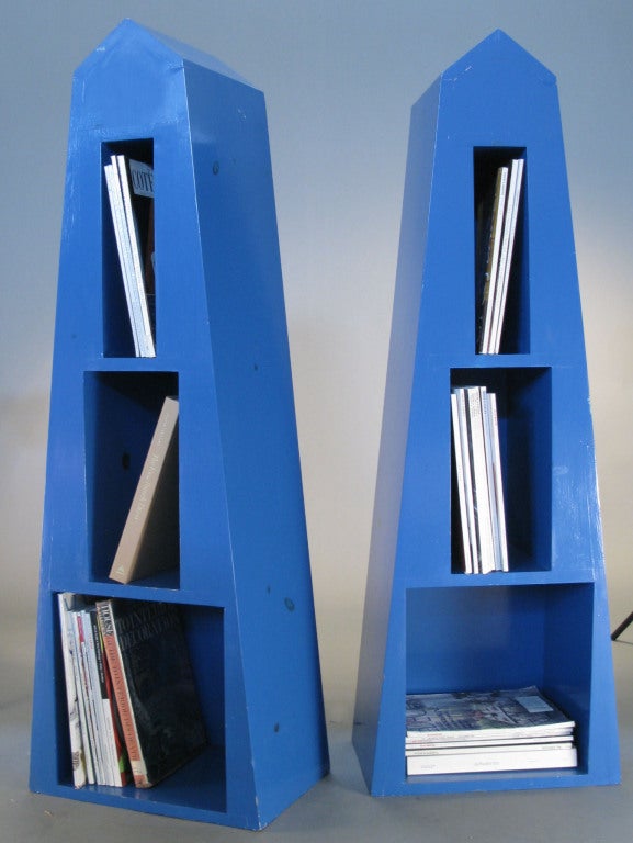American Pair of Pyramid Bookcases from the estate of Fred Hughes