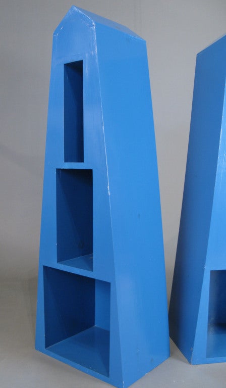 20th Century Pair of Pyramid Bookcases from the estate of Fred Hughes