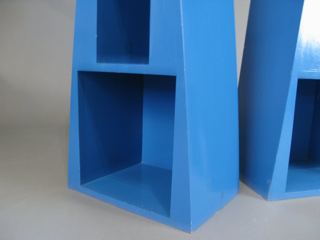 Wood Pair of Pyramid Bookcases from the estate of Fred Hughes