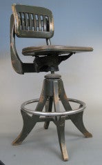 Antique Industrial Drafting Stool by Sikes at 1stdibs