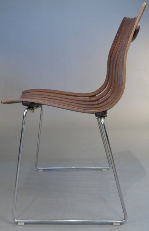 Mid-20th Century Set of Four Rosewood Scandia Chairs by Hans Brattrud