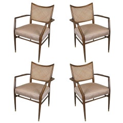 Set of Four Mid-Century Walnut Armchairs 5