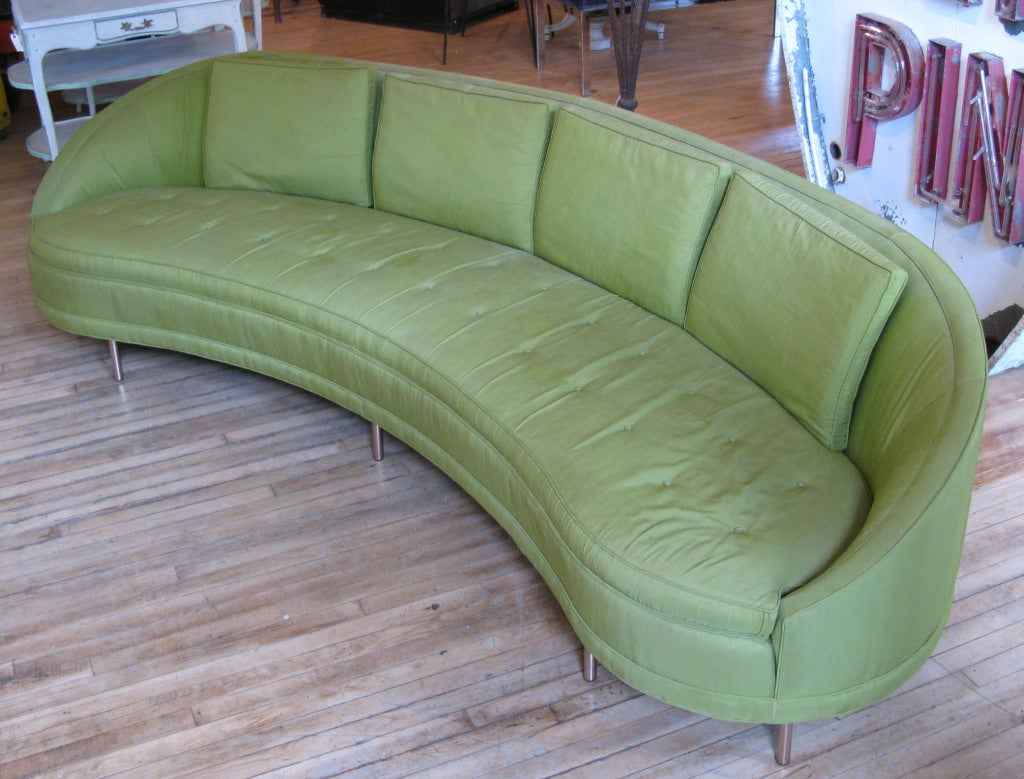 American Stylish Mid-Century Curved Sofa