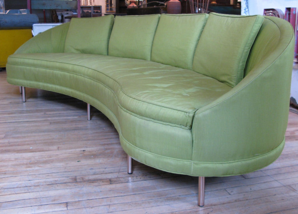 Mid-20th Century Stylish Mid-Century Curved Sofa