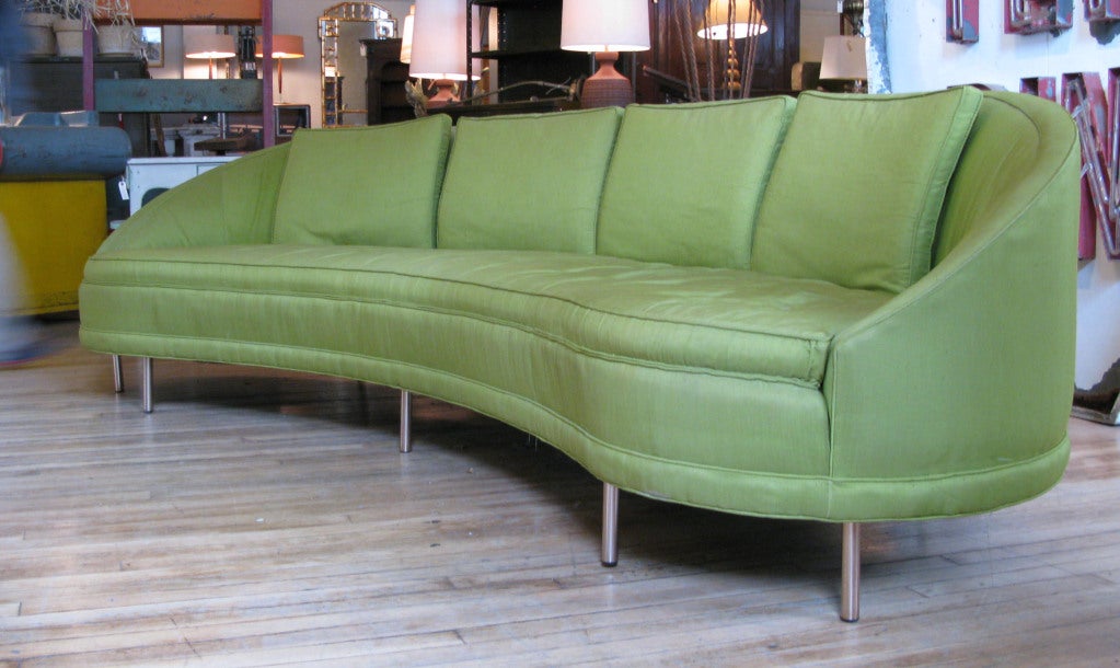 Upholstery Stylish Mid-Century Curved Sofa